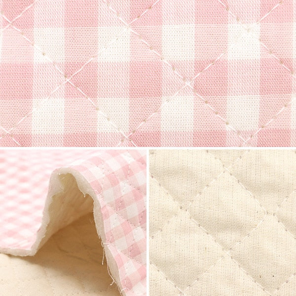 Fabric "Pre -dyed gingham quilting large Cut Cloth Approximately 105cm x 50cm Light Pink C-QCO-GIL-LPK]