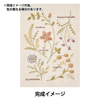 刺しゅうキット 『刺しゅうを楽しむプリントクロス アトリエドノラ小さな花図鑑 アイボリー 542307』 LECIEN ルシアン cosmo コスモ