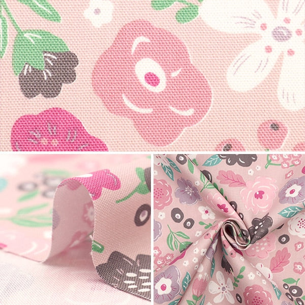 [De la cantidad 5] Fabric "Oxford Flower Pink Sopoaa-Kukka-A" [YUZAYA ORIGINAL]