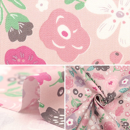 [From quantity 5] Fabric 『Oxford Flower pink SOPOA-KUKKA-A] [Yuzawayaoriginal】