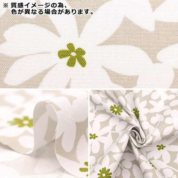 [De la quantité 5] Tissu "Oxford Silhouette Flower Natural Brown Sopoa-Varyo-B" [Yuzawaya Original]