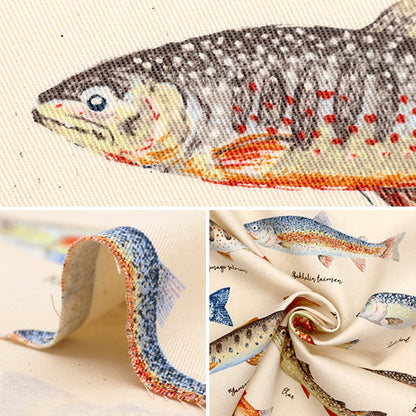 [From quantity 5] Fabric "Twill Print Trout generated KTS6959-A" COTTON KOBAYASHI