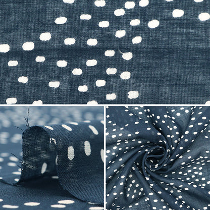 [Dalla quantità 5] tessuto "Indo boyle stamping dot pattern navy ram-boi-30a"