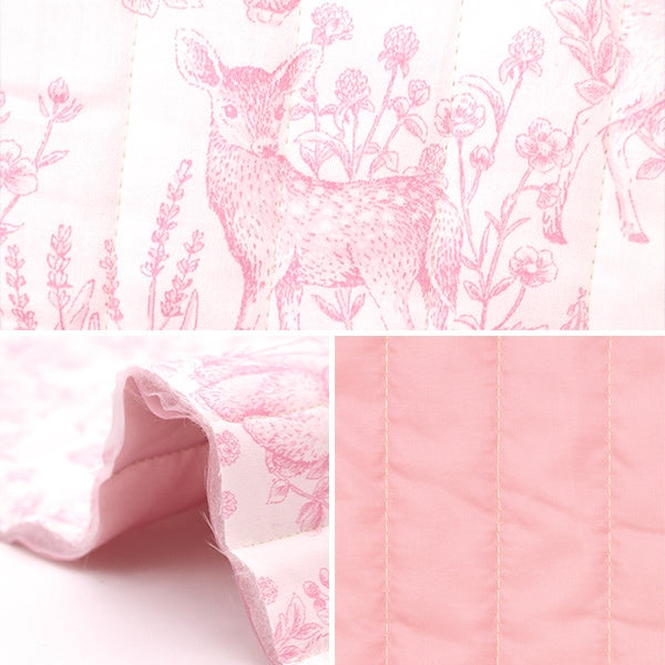 [De la quantité 5] Tissu "Coton Satin Quilt Nerolo Rose Garden Cherry Pink NRF-01Q-CP"