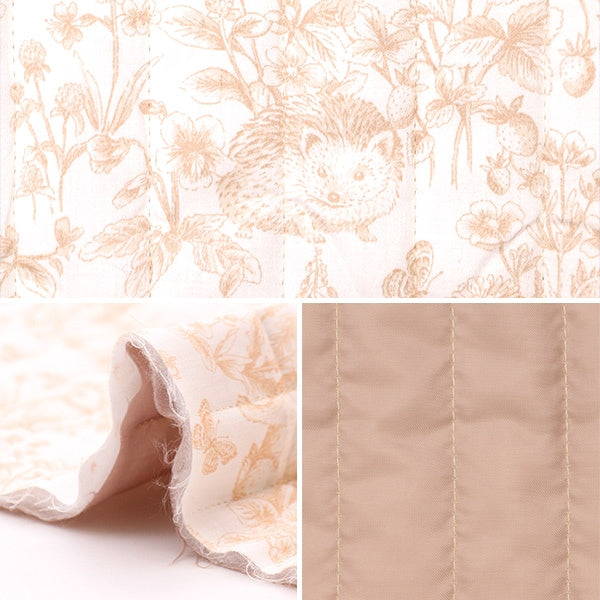 [Aus Quantität 5] Stoff "Baumwollsatin-Quilt Nerolo Rose Garden Beige Nrf-01q-be"