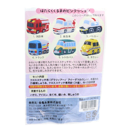 Embroidery kit "Holding Karuma Pink Cushion 3. Police Car 342743-3"