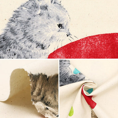 [From quantity 5] Fabric "Cotton Canvas Bouldering Cat Bibit KTS6915-A" COTTON KOBAYASHI