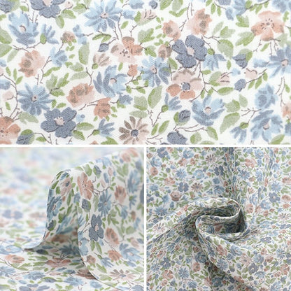 [From quantity 5] Fabric "Liberty Fabric Tana lawn Hanna Rose Blue Gray 3631126J23A] [Yuzawayaoriginal】