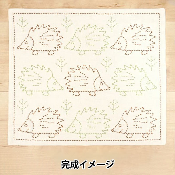 Kit de broderie "Kit de kit Sashiko Hedgehog 00194-07" HARAWOOLHARA WOOL