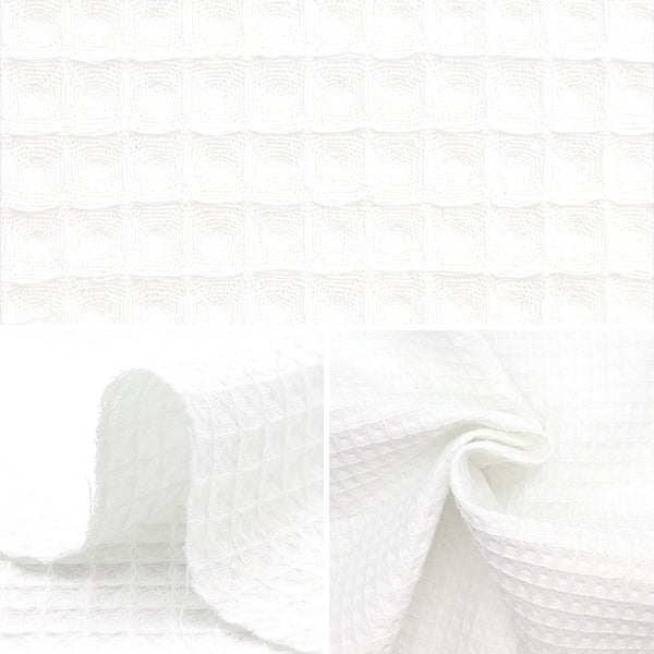 [From quantity 5] Fabric "Soft waffle white MFH-WF-WH"