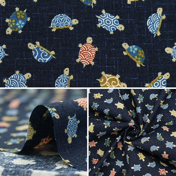 [From quantity 5] Fabric 『Sheeting Japanese pattern turtle con 88234-3-1]