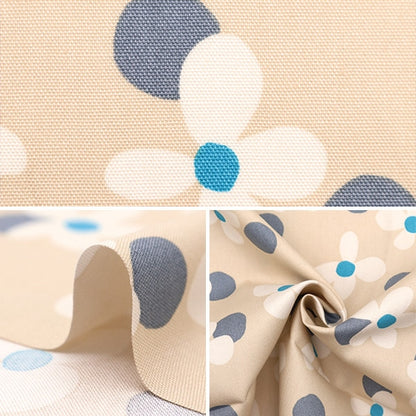 [Dalla quantità 5] tessuto "Oxcalarism Dot and Flower Beige 142-1340-B1"