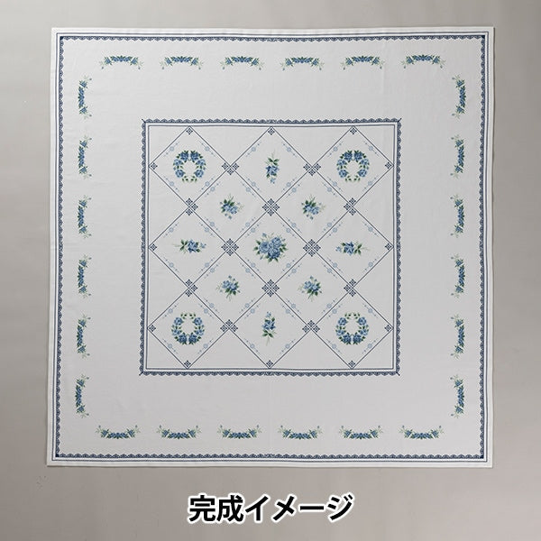 자수키트 "Onoe Megumi Blue Rose Motif Table Cross 1204" Olympus