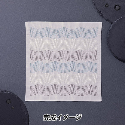 Embroidery kit "Hanachikin Kit SASHIKO TEXTILE LAB Flow Pale Gray SK-451" Olympus