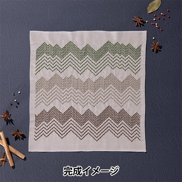 Kit di ricamo "Kit Hanabukin Sashiko Textile Lab Peste Sage Sk-453" Olympus Olim Pass