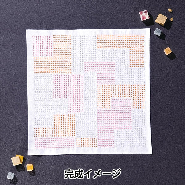 Kit di ricamo "Kit Hanabin Sashiko Textile Block White White SK-454" Olimpo Olim Pass