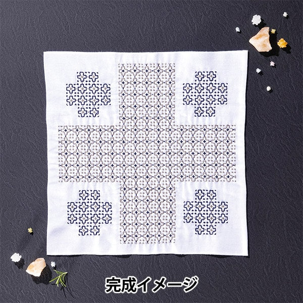 Kit de broderie "Hanachikin Kit Sashiko Textile Lab Play White SK-456" Olympus Olim Pass