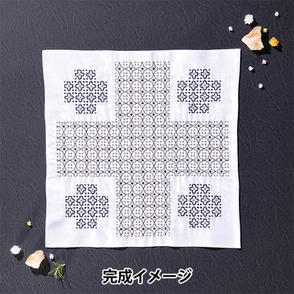 طقم تطريز "طقم مناشف الأطباق على شكل زهرة Sashiko Textile Lab Play White SK-456" أوليمبوس أوليمبوس