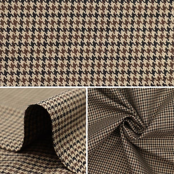 [From quantity 5] Fabric "TR Tartan's supple brushed check Houndstooth Brown TRC8001-03]