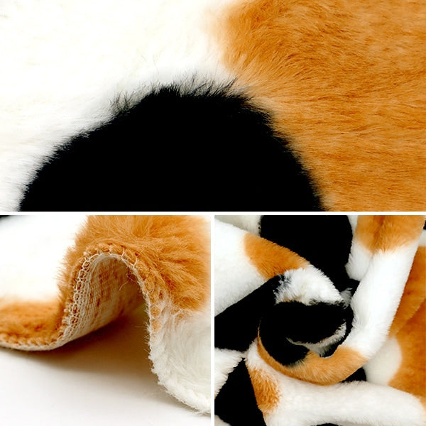 生地 『アニマルラビットファー カットクロス 三毛猫柄 約70cm×100cm C