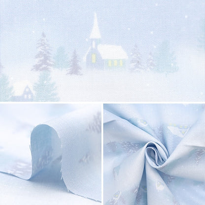 [De la quantité 5] tissu "Scare x'mas Snow Scene White DX10531S-A"