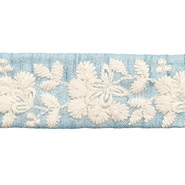 [From quantity 5] HandicraftTrim 『2022 Indian embroidery trim Light Blue 43328a]