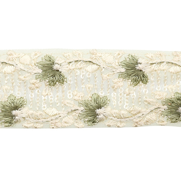 [From quantity 5] HandicraftTrim 『2022 Indian embroidery trim Green x Green 45105D]