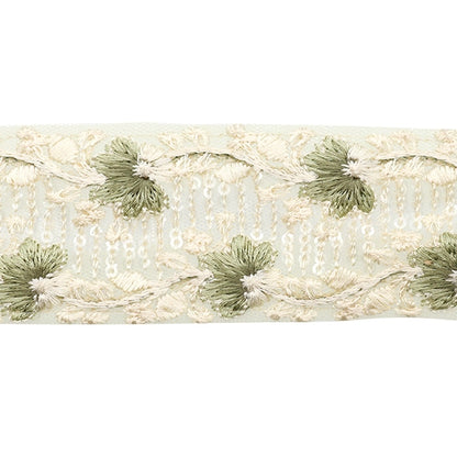 [From quantity 5] HandicraftTrim 『2022 Indian embroidery trim Green x Green 45105D]