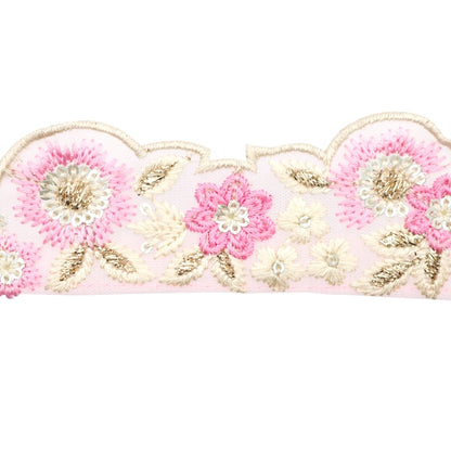 [From quantity 5] HandicraftTrim 『2022 Indian embroidery trim Pink x Pink 45154C]