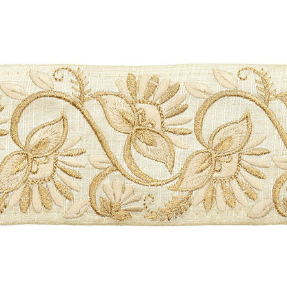 [De la cantidad 5] ArtilleraRibete "2022 Ribete bordado indio Beige x beige 44553a"