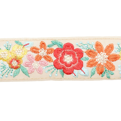 [From quantity 5] HandicraftTrim 『2022 Indian embroidery trim Beige x Pink 45260B]