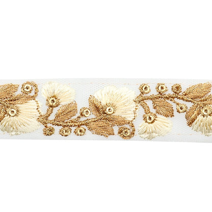 [수량 5에서] 수예브레이드 『2022 인도 자수 브레이드 화이트 X 골드 146C]