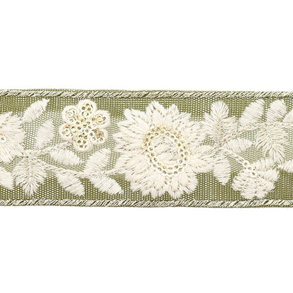 [الكمية من 5] الحرف اليدويةالزركشة 『2023 زركشة التطريز الهندي أخضر × أبيض 367B”