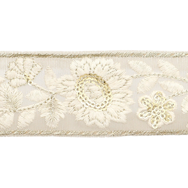 [الكمية من 5] الحرف اليدويةالزركشة 『2023 زركشة التطريز الهندي بيج × أبيض 367C”