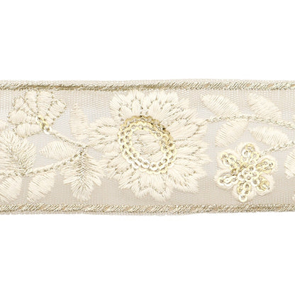 [الكمية من 5] الحرف اليدويةالزركشة 『2023 زركشة التطريز الهندي بيج × أبيض 367C”