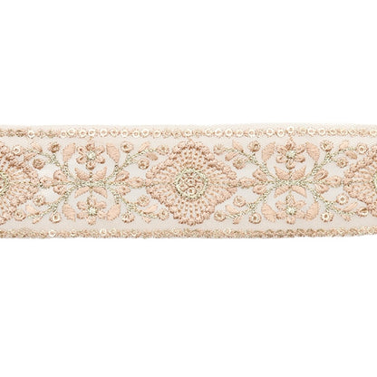 [From quantity 5] HandicraftTrim 『2023 Indian embroidery trim Pink 371a]