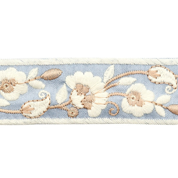 [From quantity 5] HandicraftTrim 『2023 Indian embroidery trim Blue x White 393i "