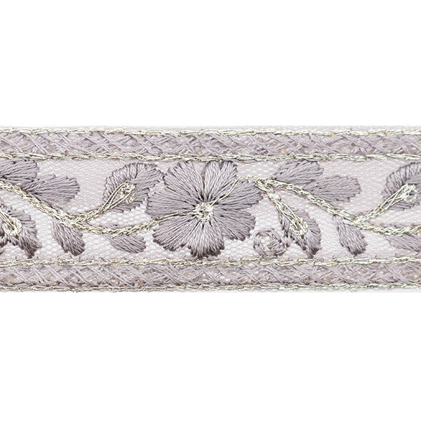 [From quantity 5] HandicraftTrim 『2023 Indian embroidery trim Purple x Purple 444B]