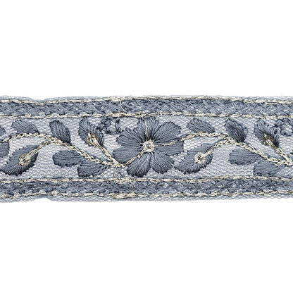 [From quantity 5] HandicraftTrim 『2023 Indian embroidery trim Blue Gray 444m "