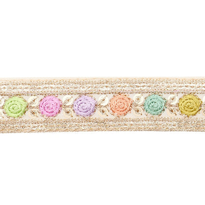 [Dalla quantità 5] artigianatoTrim "2023 Rifiniture per ricamo indiano Beige x viola 873h"