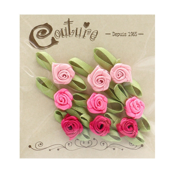 Doull Charm Material "Petit Flower avec de petites feuilles roses TPF-3" Terai