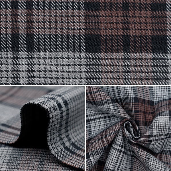 [From quantity 5] Fabric "Brushed melange check 2nd color SH2098K-2"