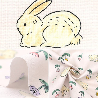 [From quantity 5] Fabric 『Sheeting Nobana Rabbit Pink DEYT-RABB-PK]