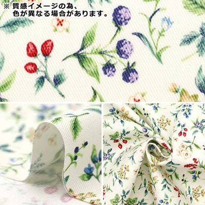 [From quantity 5] Fabric "Twill Berry Garden Soft Pink TWBEG-LPK"