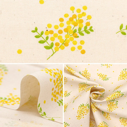 [From quantity 5] Fabric 『Sheeting Mimosa Natural Semimo-Na]