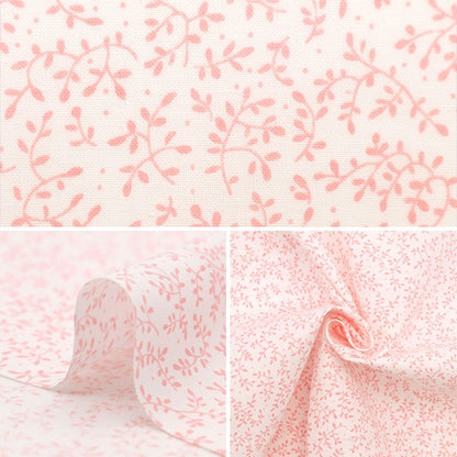 [From quantity 5] Fabric 『Sheeting Minoleff pink NO-LEEFS-A]