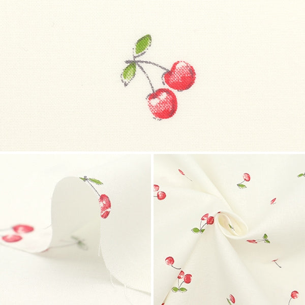 [From quantity 5] Fabric 『Sheeting Cherry White NO-CHER-A]