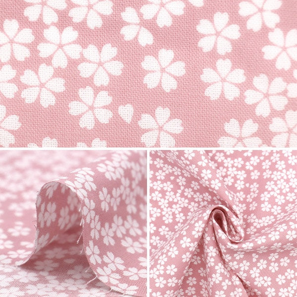 [From quantity 5] Fabric 『Sheeting Sakura Snowstorm Pink NO-SAKURA-A]