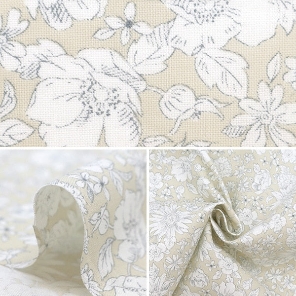 [الكمية من 5] قماش "Sheeting Sketch Flower Beige NO-FLLI1-A"