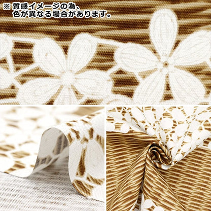 [From quantity 5] Fabric 『Oxford Lace x Basket Border Pattern B YPA-41010-2B] KOKKA